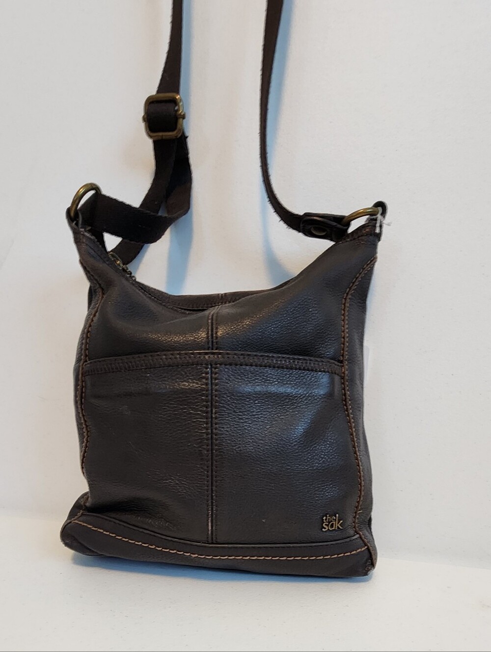 The Sak Small Dark Brown Leather Crossbody Bag